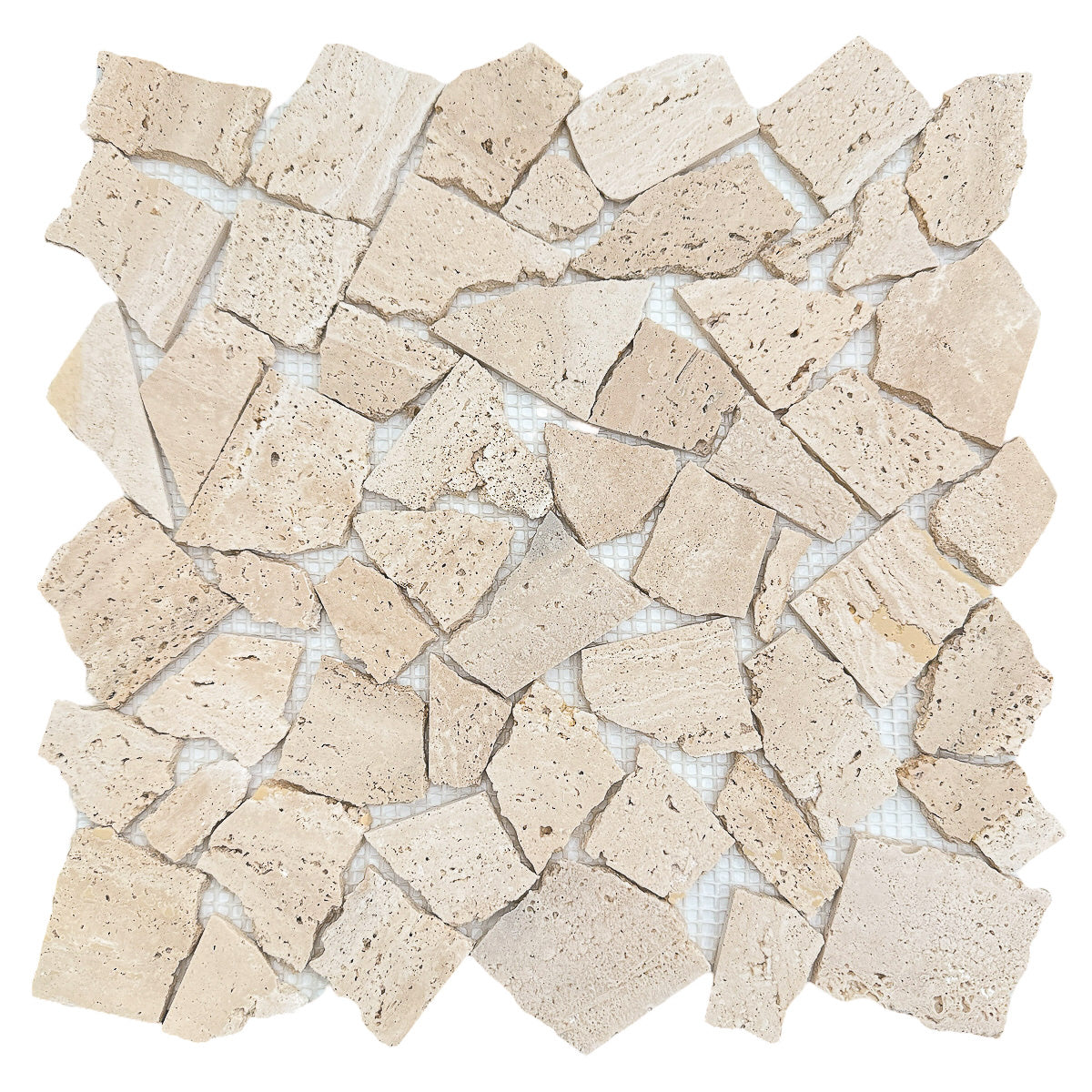| Roman Travertine | Crazy Honed Mosaic Sheet 305x305x10