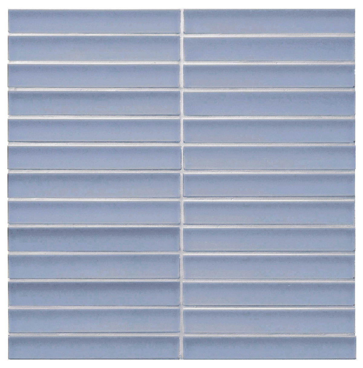 | Rakeen Concave Mosaic | Powder Blue Matt Sheet Size - 299x296mm Chip Size - 20x145mm