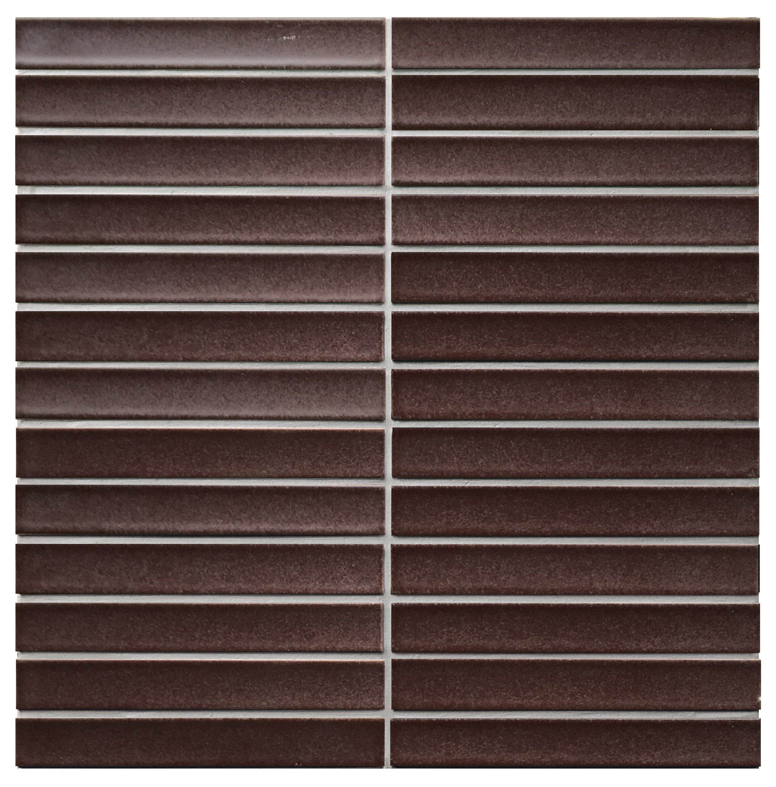 | Rakeen Concave Mosaic | Bronze Matt Sheet Size - 299x296mm Chip Size - 20x145mm