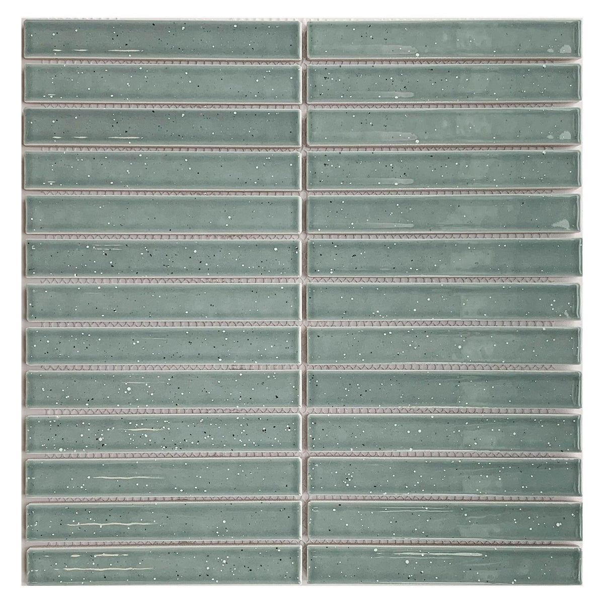 | Rakeen Concave Mosaic | Steel Gloss Sheet Size - 299x296mm Chip Size - 20x145mm