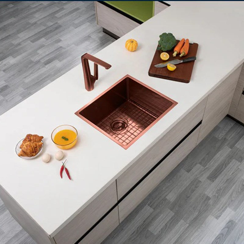 Copper Stainless Steel PVD Single Bowl Kitchen Sink 500x440x230mm