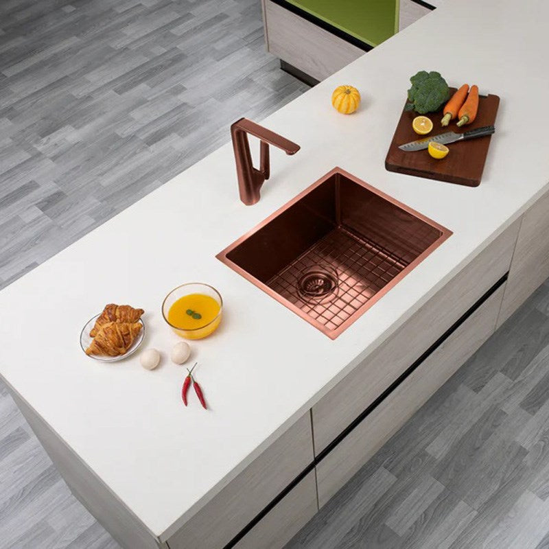 Copper Stainless Steel PVD Single Bowl Kitchen Sink 510x450x230mm