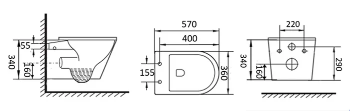 Alzano Wall Hung Pan Geberit Inwall Cistern Set (Push Plate Sold Separately)