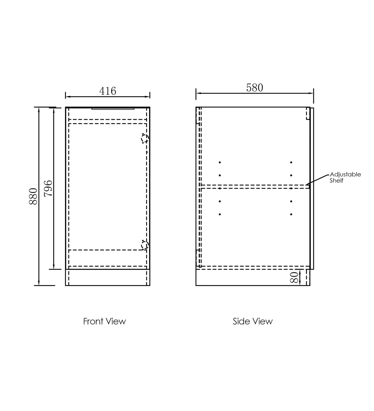 Byron/Bondi Black Oak Base Laundry Cabinet with Stone Top and Sink 1060x600x900