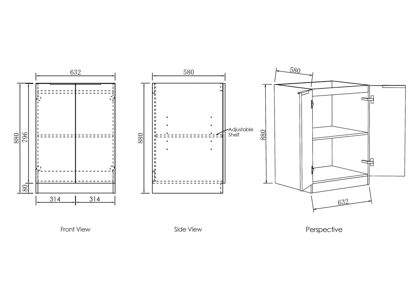 Byron/Bondi Black Oak Laundry Kit 1305x600x2100