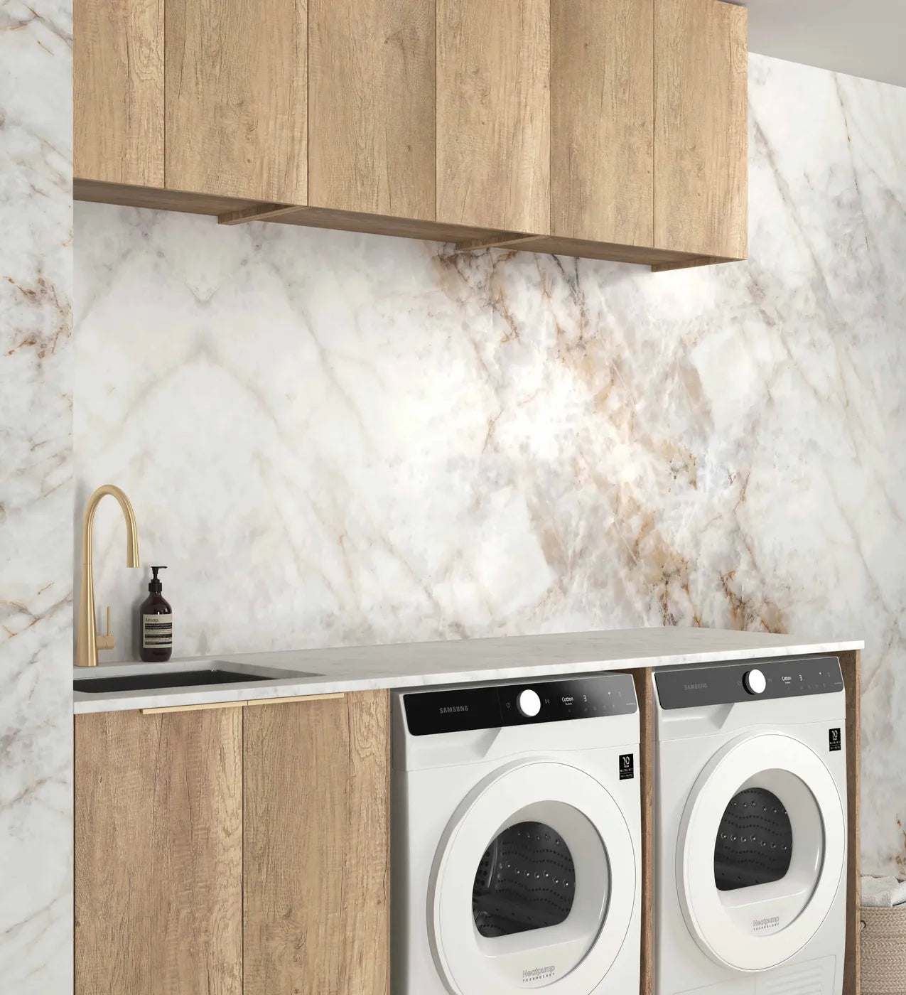 Byron/Bondi Natural Oak Laundry Kit 1960x600x2100