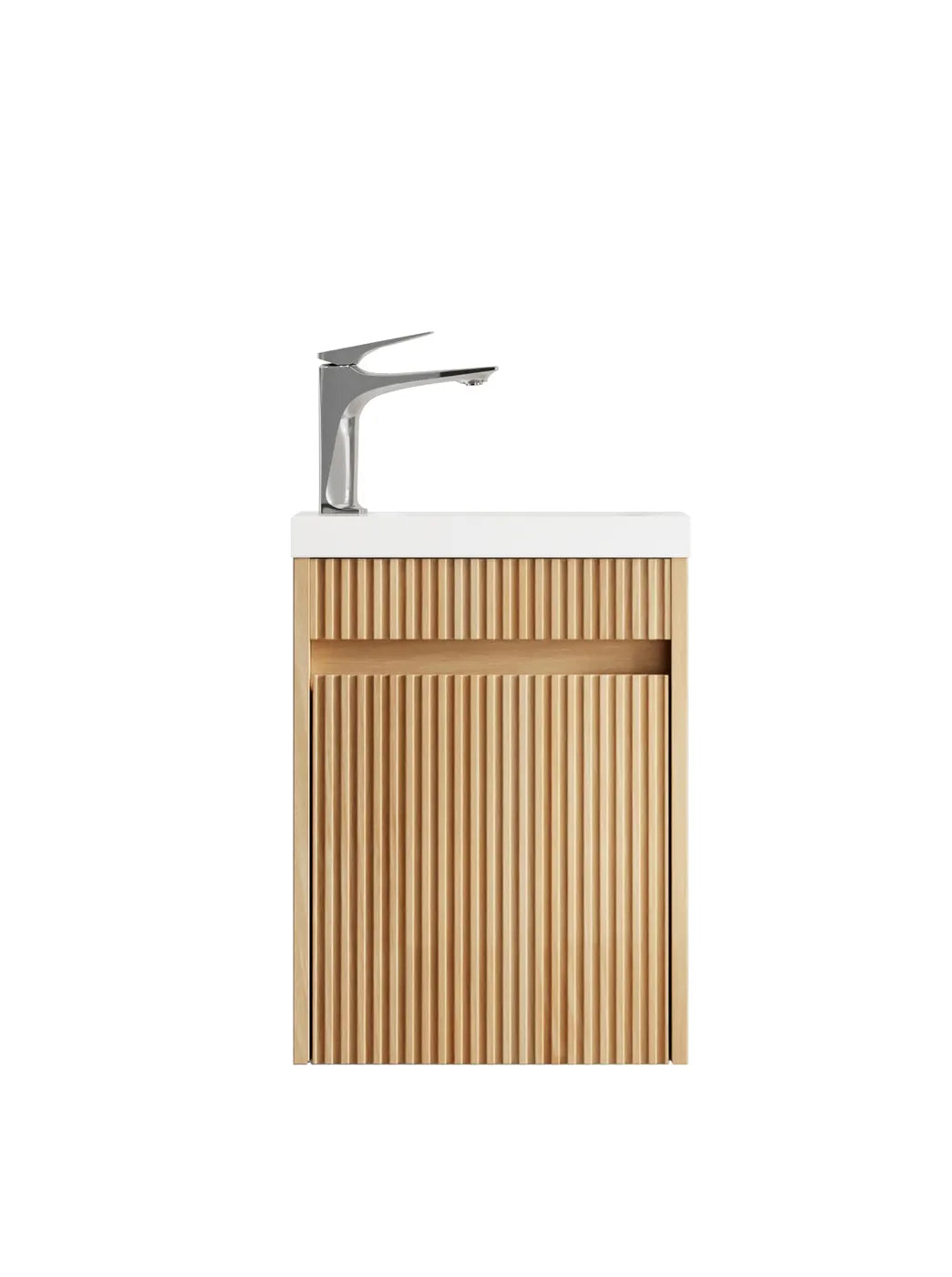 Mini Ensuite Vanity 400mm Woodland Oak Fluted Vanity (with Basin)