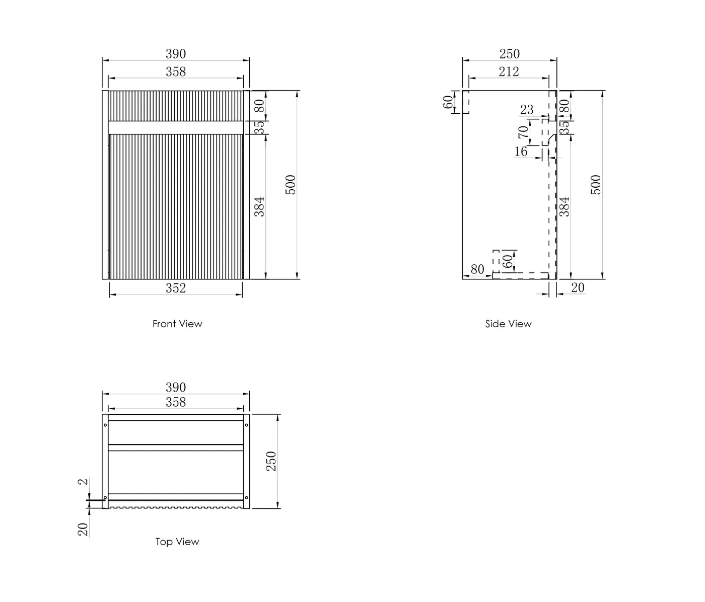 Mini Ensuite Vanity 400mm Woodland Oak Fluted Vanity (with Basin)