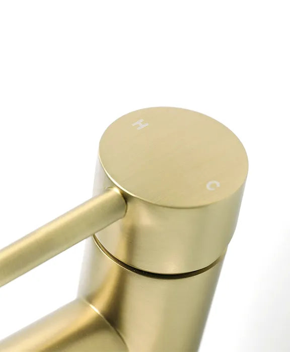 Roul Tall Basin Mixer Brushed Gold