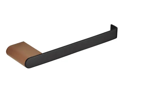 Zevio Matte Black & Rose Gold Towel Bar