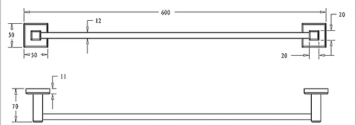 Builders Choice 600mm Single Towel Rail