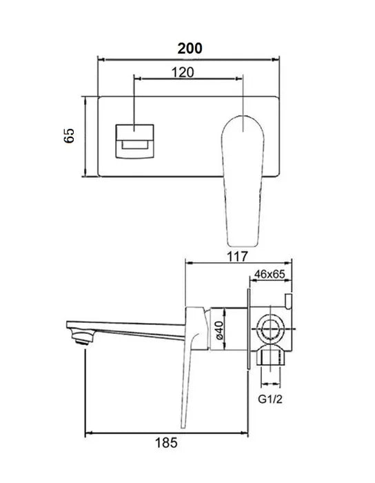 Zevio Wall Basin Mixer Brushed Nickel