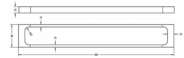 Taran 600mm Chrome Single Towel Rail