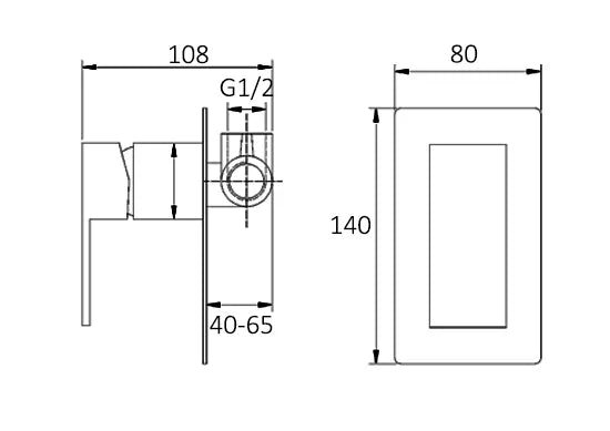 Taran Shower Wall Mixer Chrome