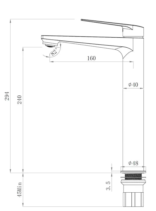 Zevio Tall Basin Mixer Gun Metal
