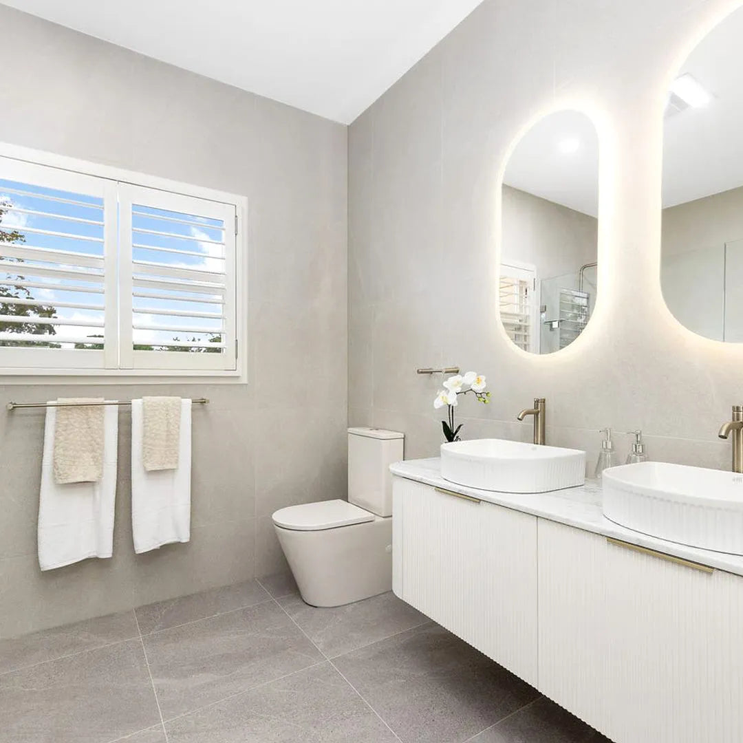 Bondi 1500mm Satin White Fluted Wall Hung Curve Vanity