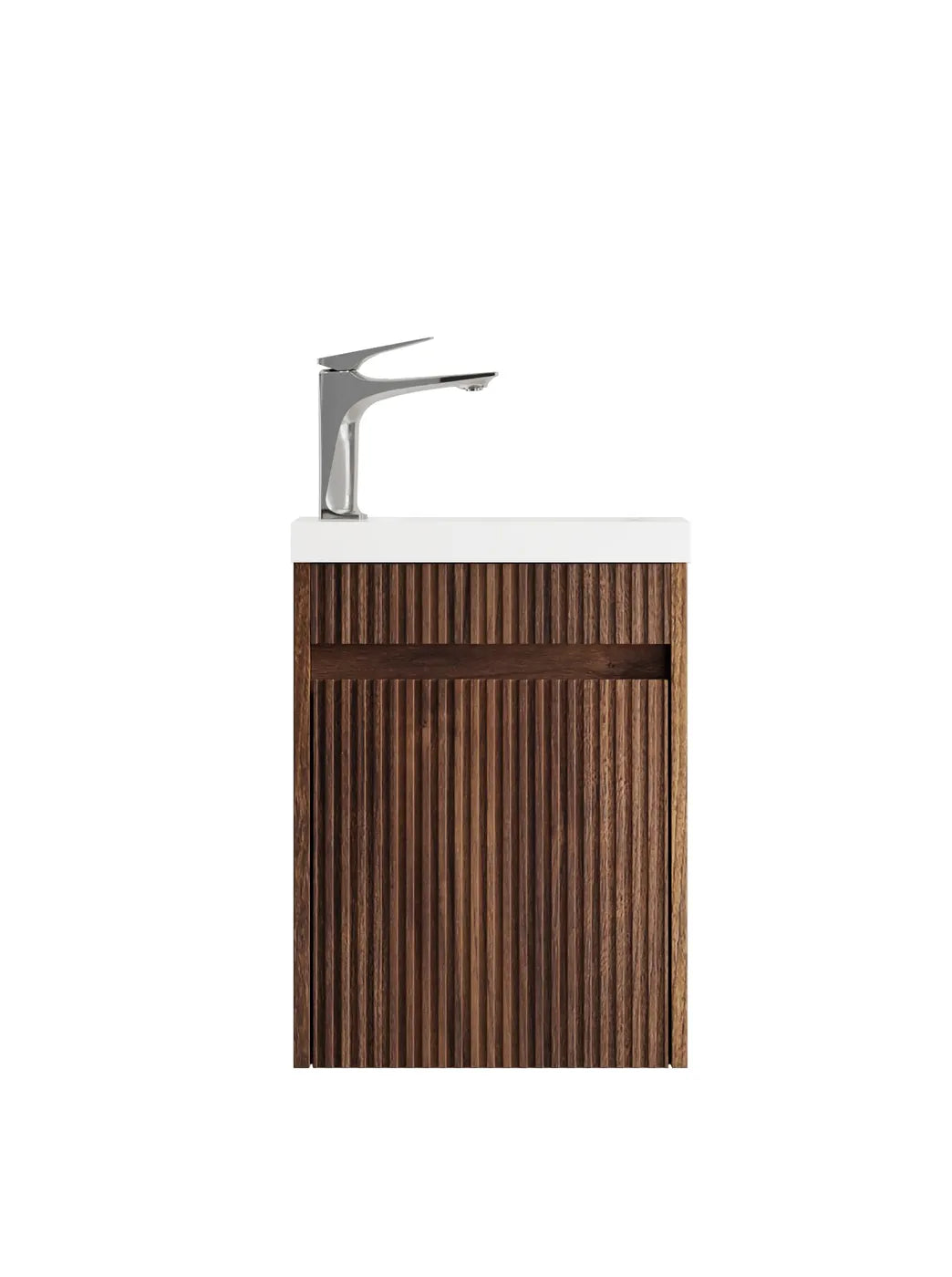 Mini Ensuite Vanity 400mm Sable Walnut Fluted Vanity (with Basin)