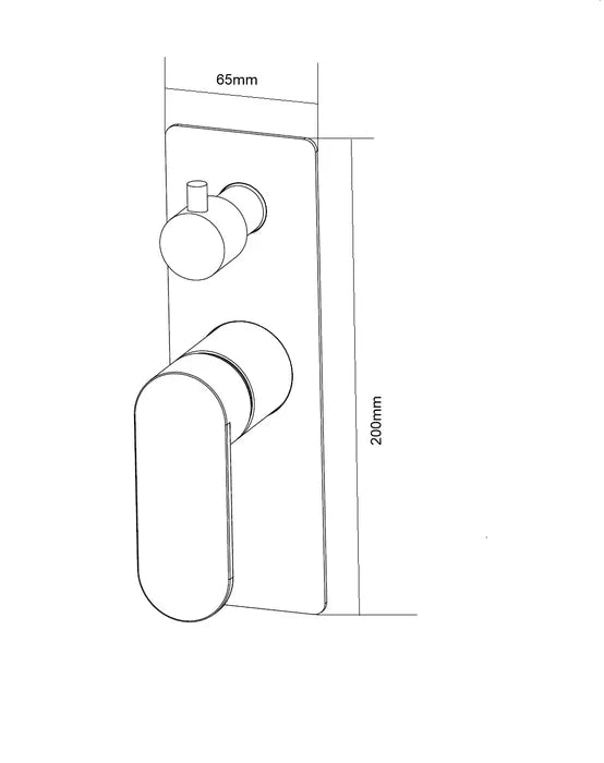 Vetto Diverter Shower Mixer Matte Black