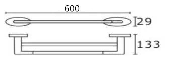 Icon 600mm Solid Brass Double Towel Rail