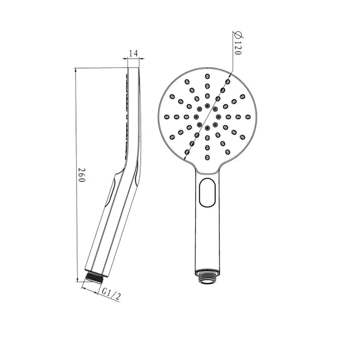 Pavia Gun Metal Handheld Shower Set Round