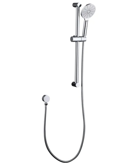 Pavia Chrome Shower Rail with Round Handheld Shower Piece