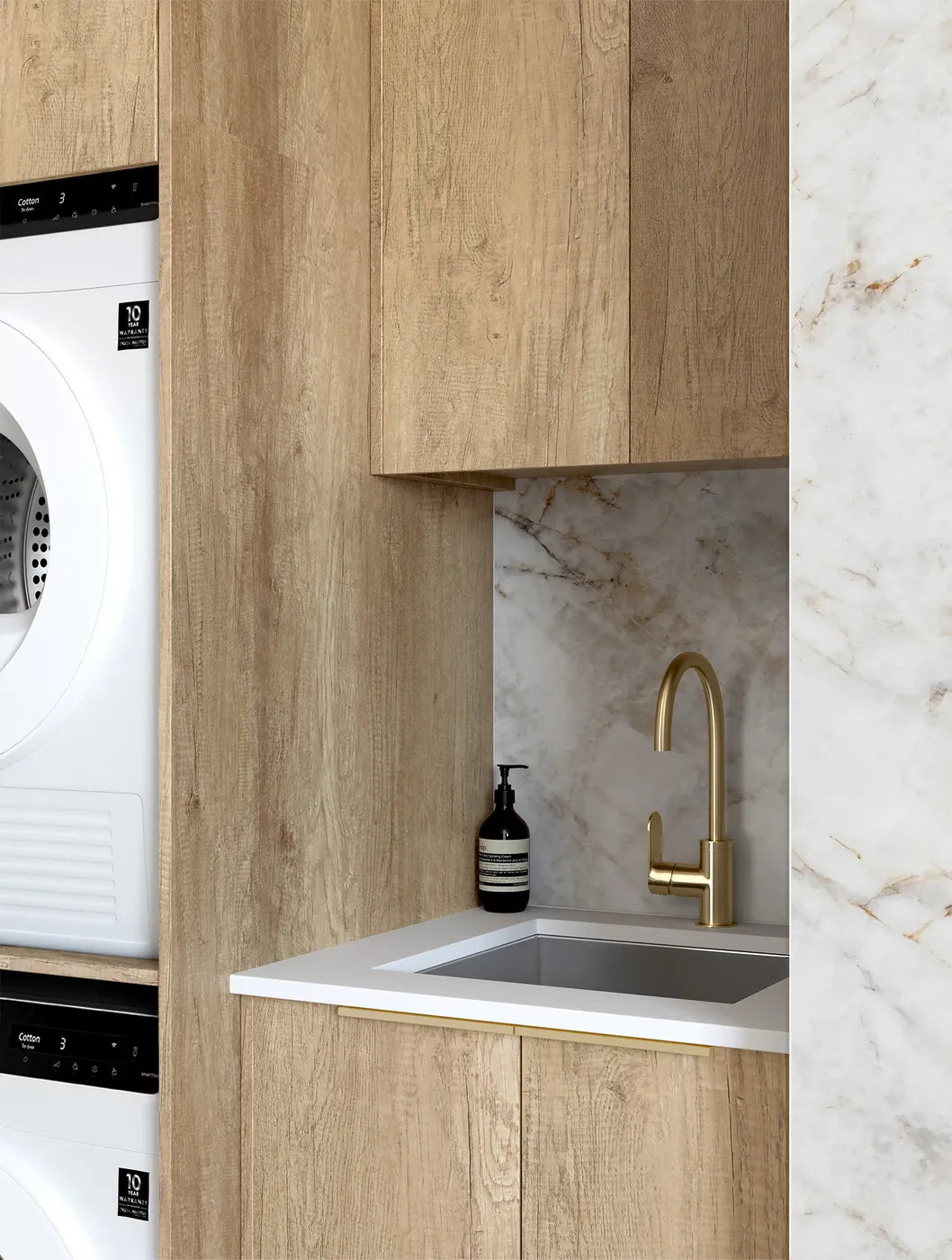 Byron/Bondi Natural Oak Laundry Kit 1305x600x2100