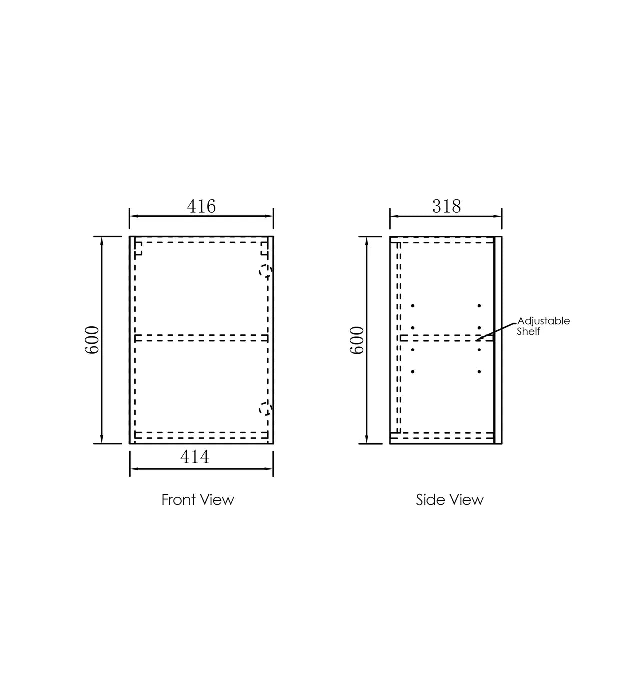 Byron/Bondi 415 Black Oak Wall Cabinet