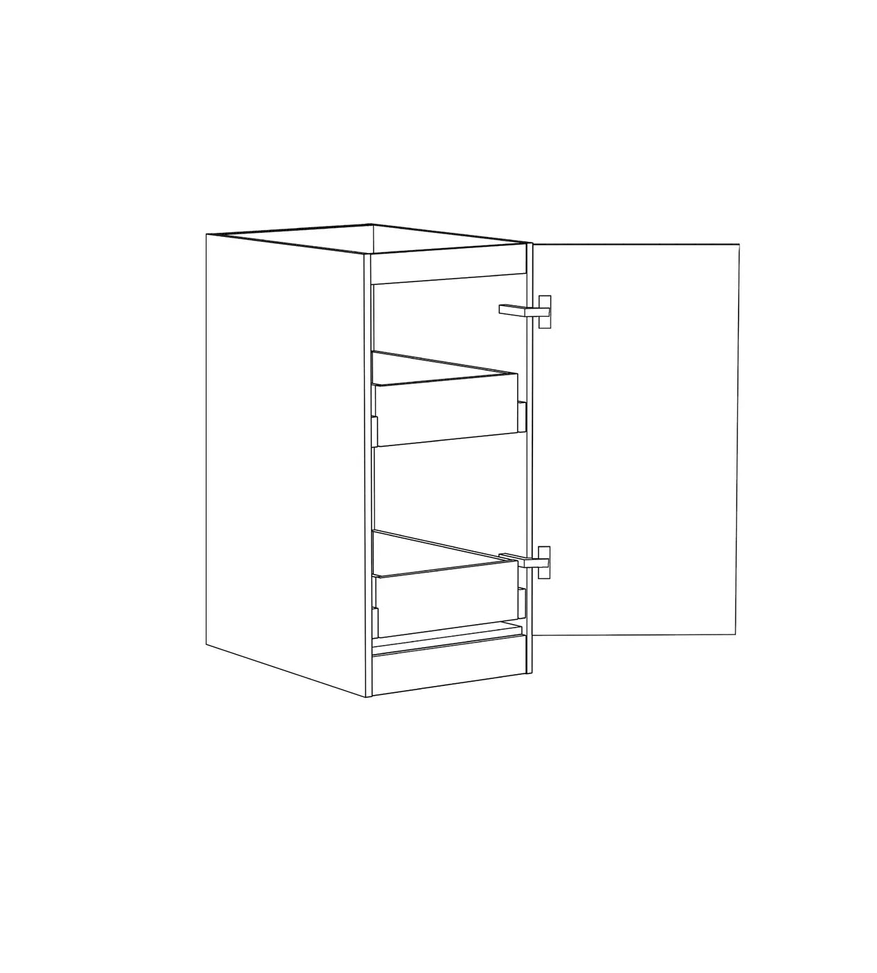 Marlo Laundry 415 Fluted Black Base Cabinet with internal Drawer