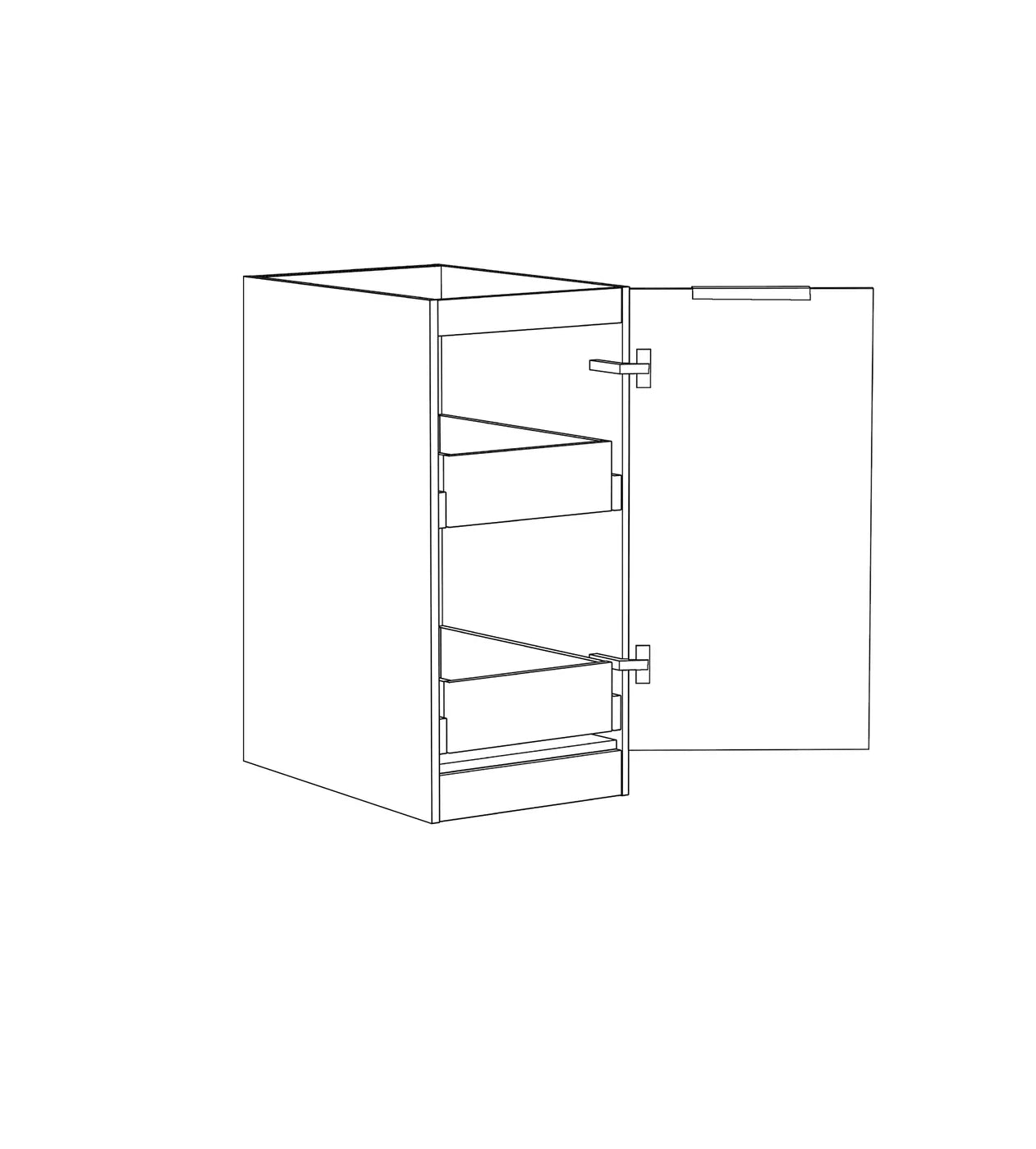 Byron/Bondi Laundry 415 Black Oak Base Cabinet with internal Drawer