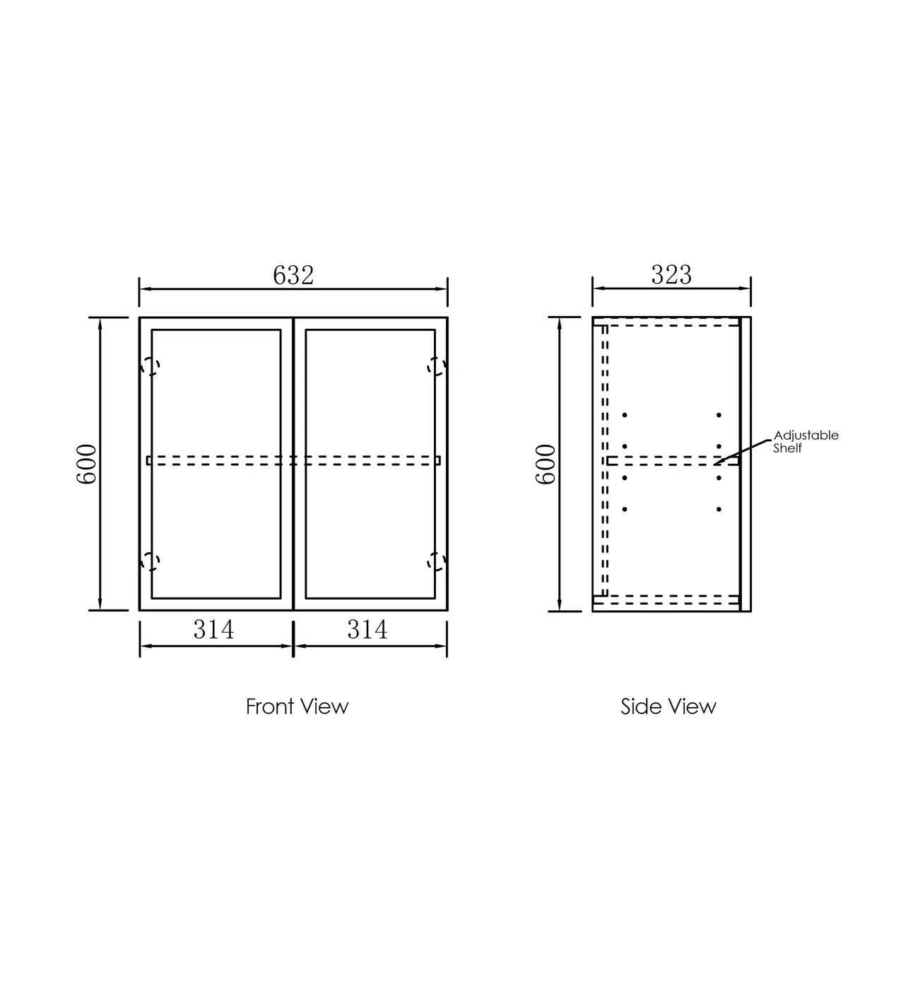 Hampshire Laundry 630 White Wall Cabinet