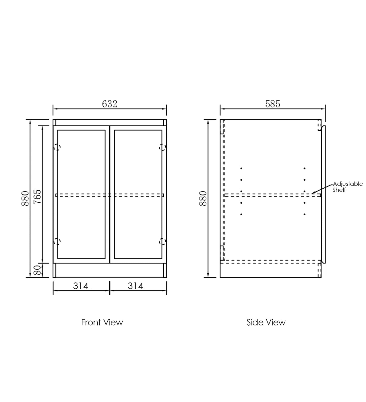 Hampshire Laundry 630 White Base Cabinet