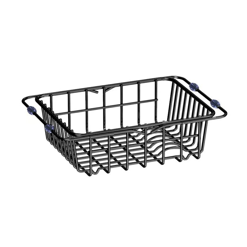 Flexible Stainless Steel Brushed Gun Metal PVD Coating Sink Basket/Dish Rack