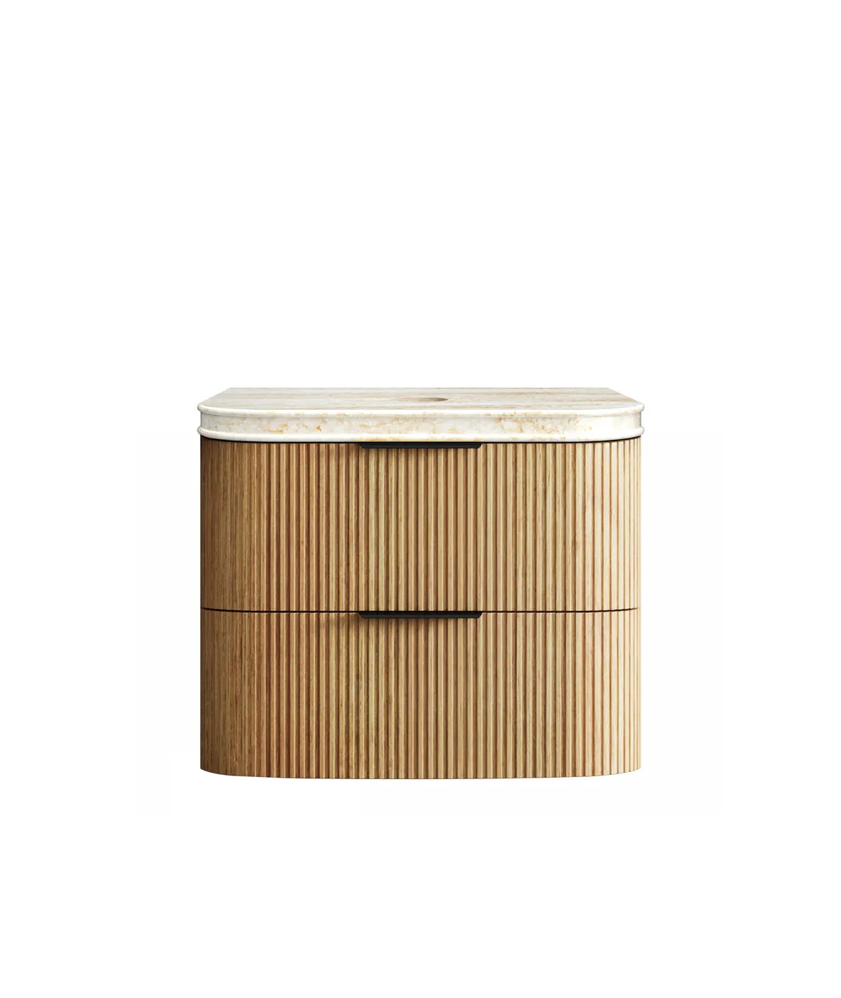 Havana Fluted 750mm Woodland Oak Wall Hung Curve Vanity