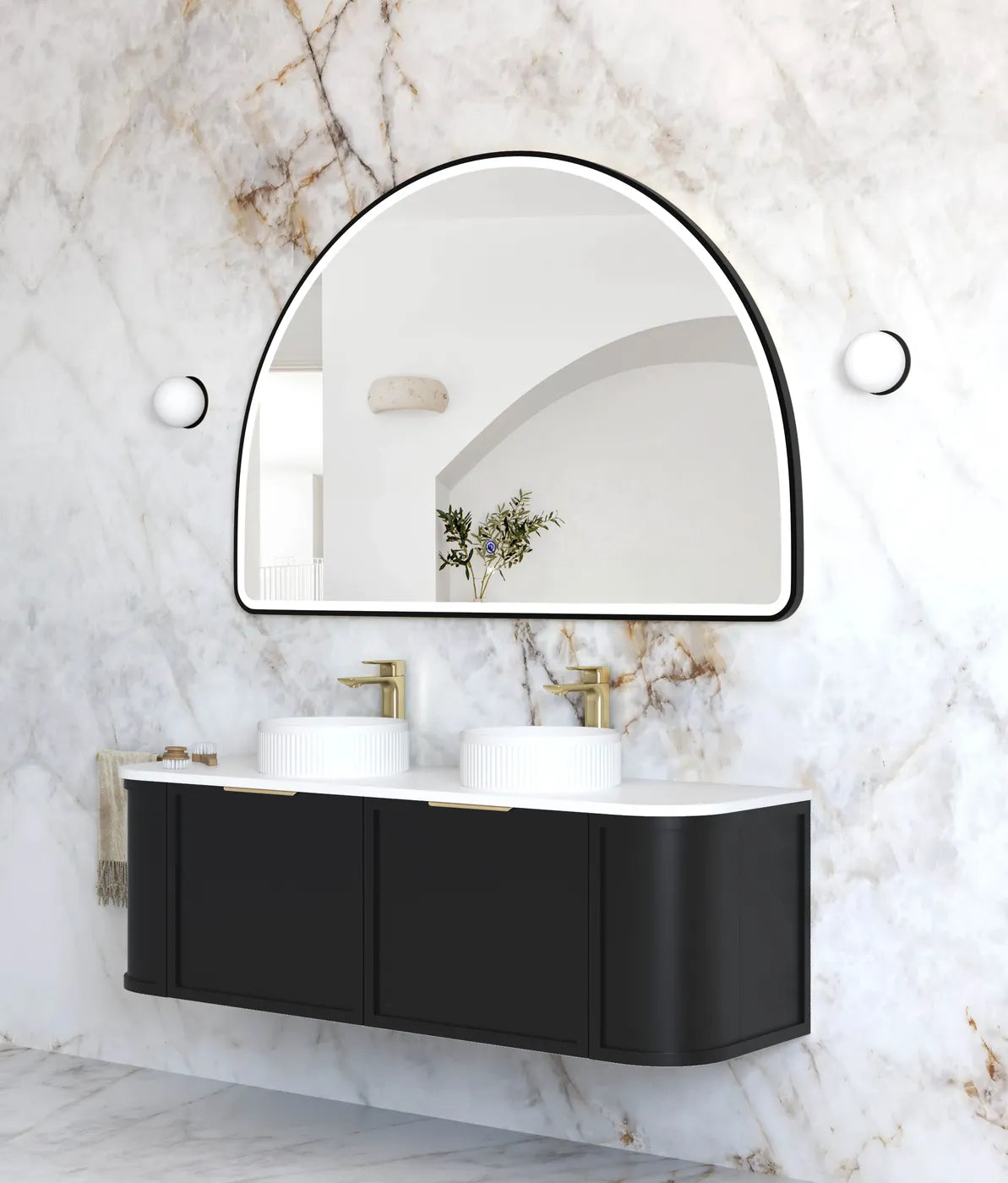 LED Moonlight Archie 1000(H)x1500(W) Black Metal Frame Mirror