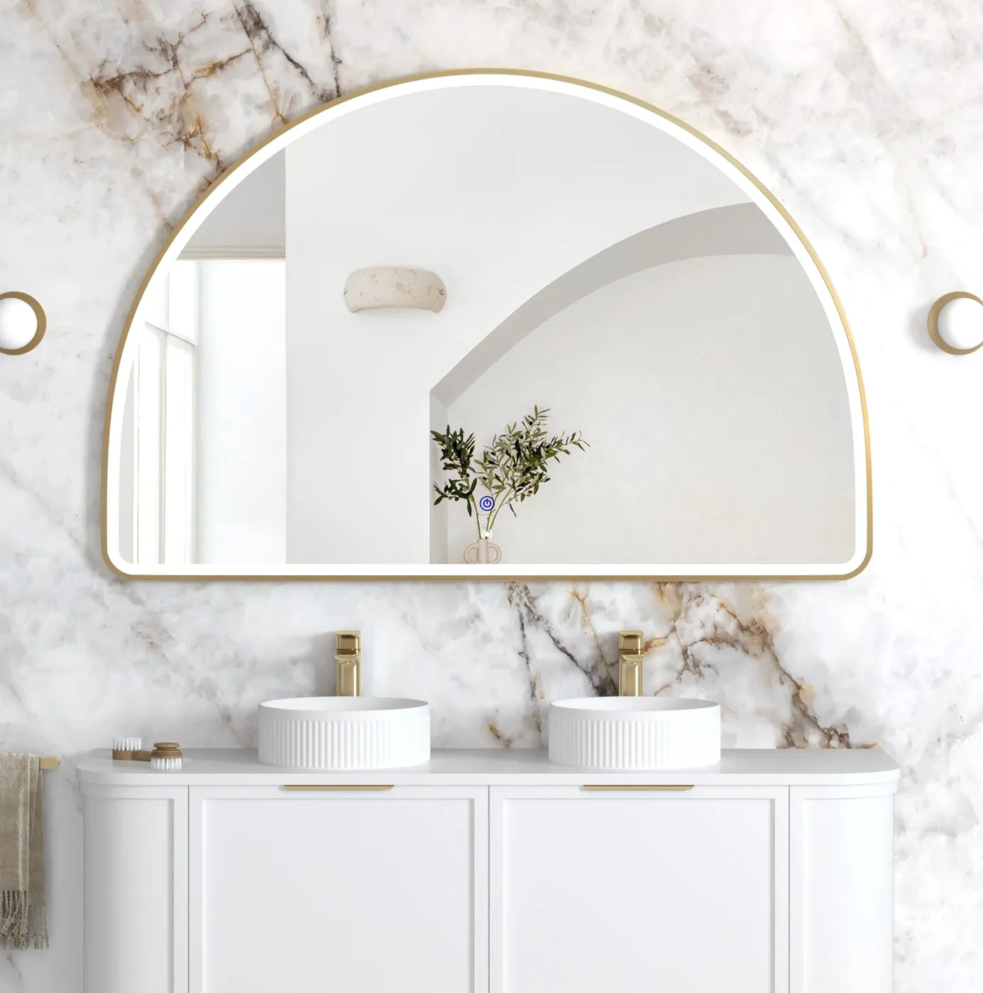 LED Moonlight Archie 1000(H)x1500(W) Gold Metal Frame Mirror