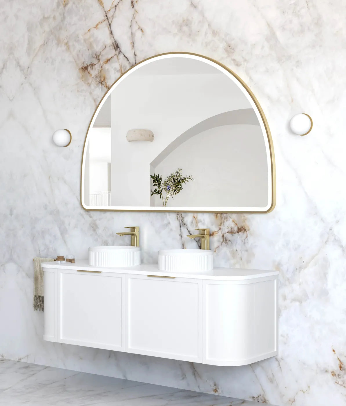 LED Moonlight Archie 1000(H)x1500(W) Gold Metal Frame Mirror