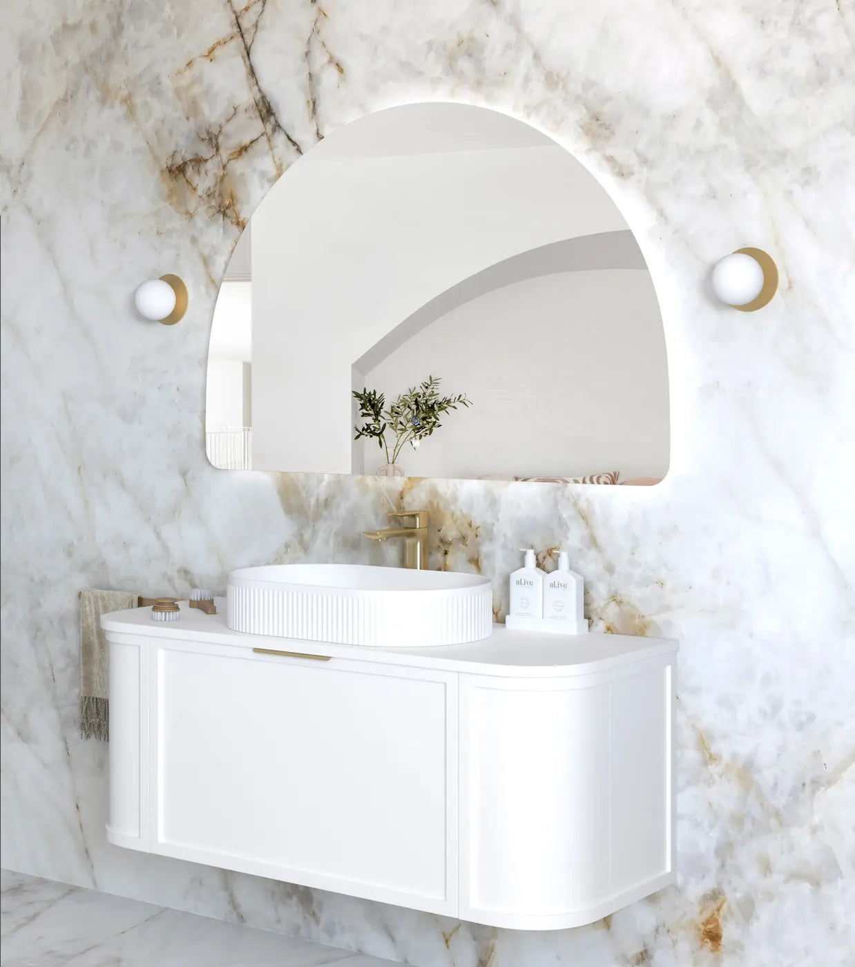 LED Moonlight Archie 800(H)x1200(W) Frameless Tuffi Mirror