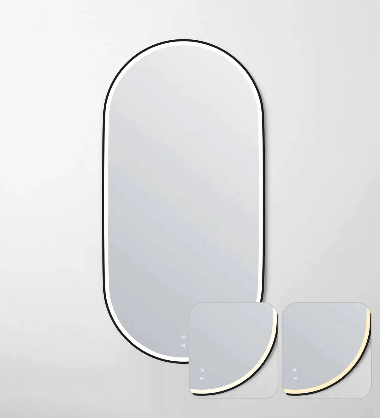 LED Noosa 1500(W)x750(H) Black Metal Frame Tuffi Mirror- Install Horizontal or Vertical