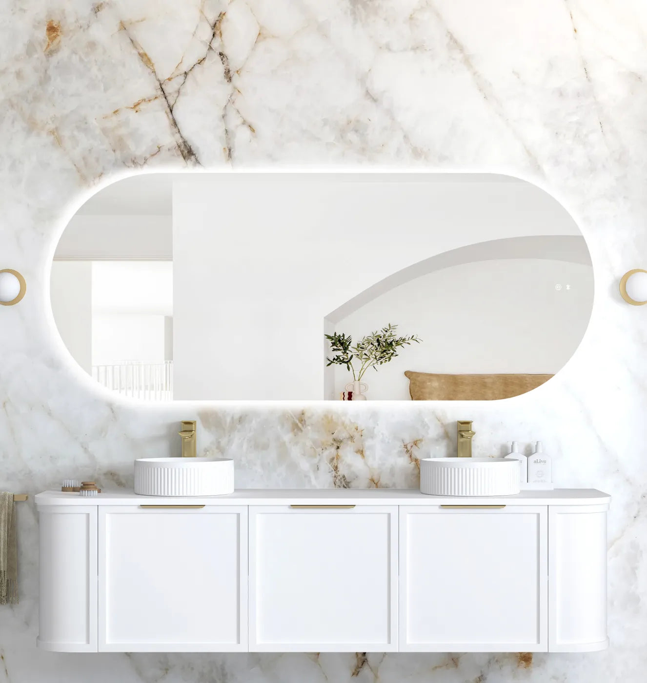 LED Noosa 1800(W)x750(H) Frameless Tuffi Mirror - Install Horizontal or Vertical