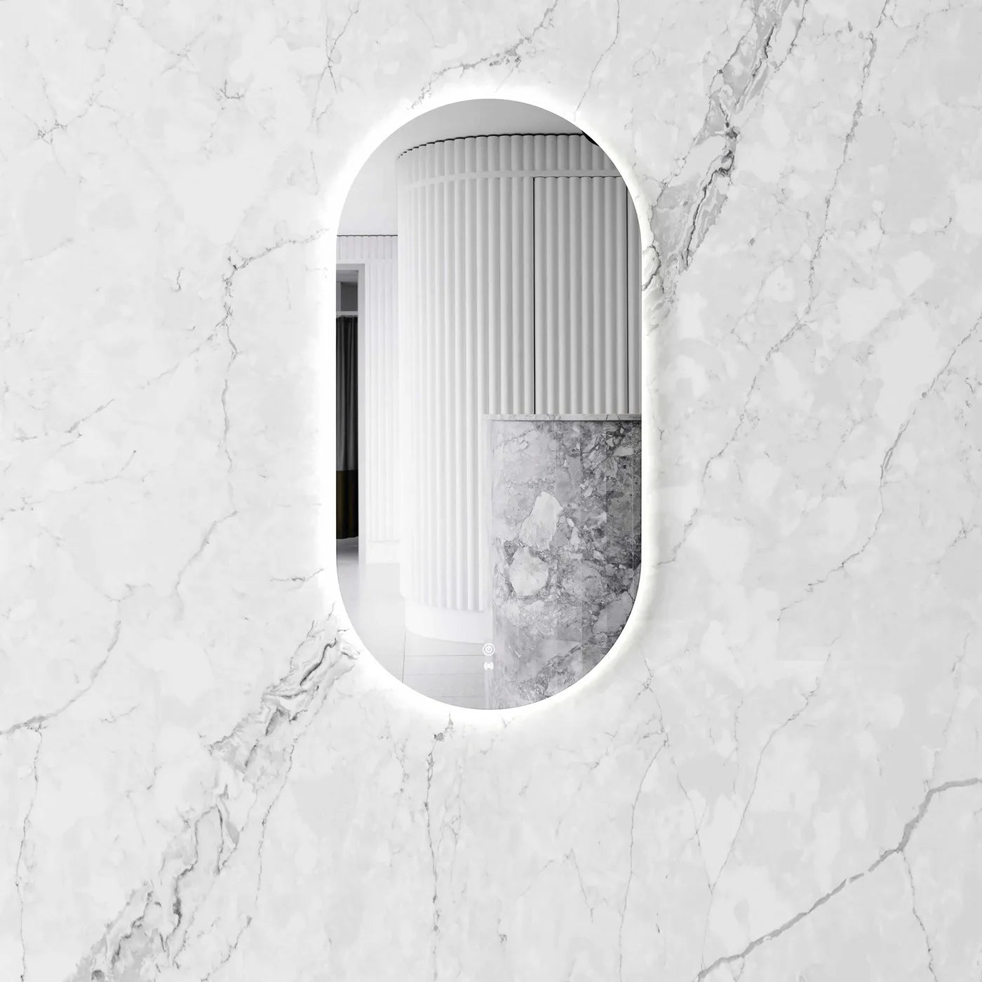 LED Noosa 900(H)x450(W) Frameless Tuffi Mirror