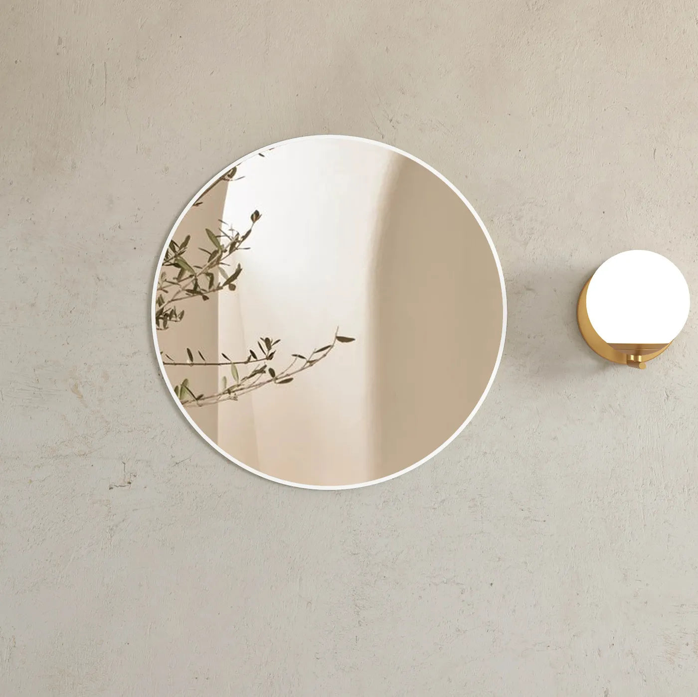 London 700mm White Metal Frame Tuffi Mirror