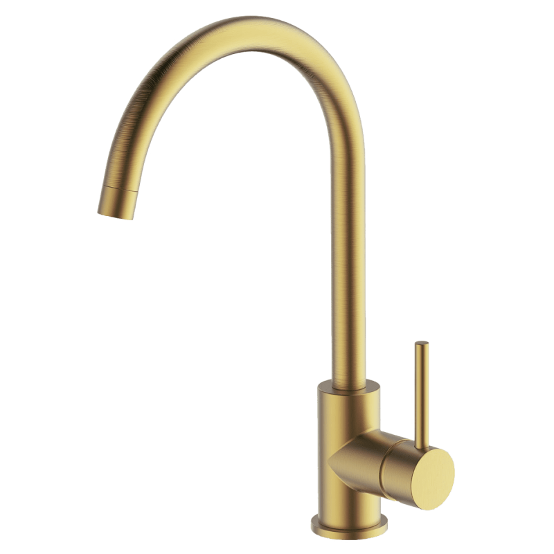 Lucia Goose Sidelever Mixer - Brushed Brass