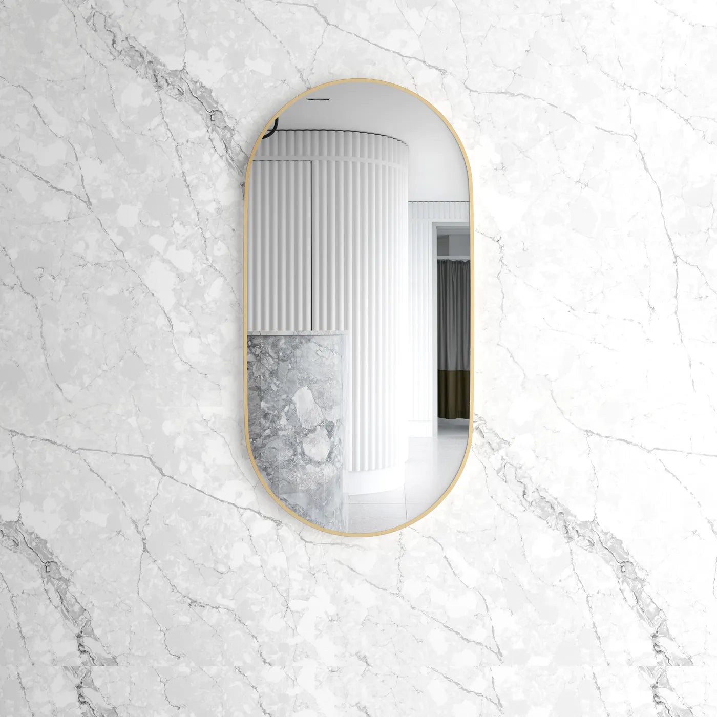Noosa 1200(W)x600(H) Gold Metal Frame Tuffi Mirror- Install Horizontal or Vertical