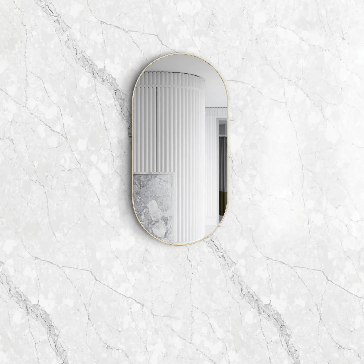 Noosa 900(H)x450(W) Gold Metal Frame Tuffi Mirror