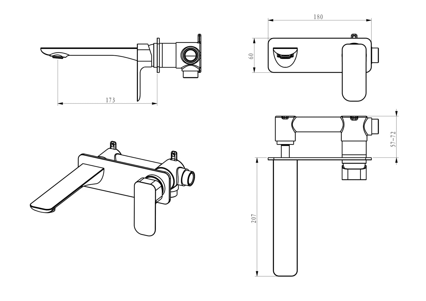 Oskar Wall Basin Mixer