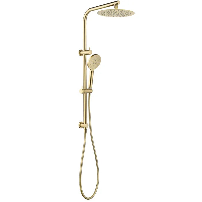 Pavia Twin Shower On Rail 250mm Shower Head Round