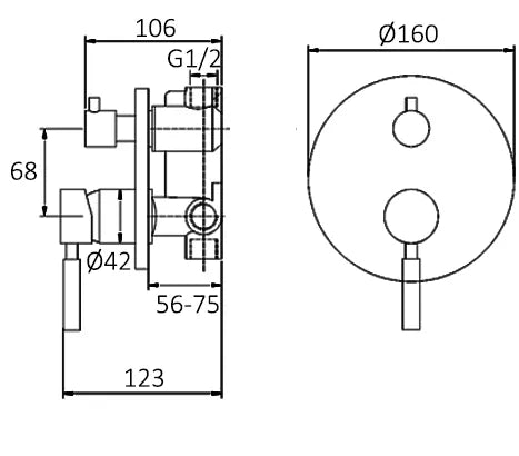 Pavia Wall Diverter Mixer