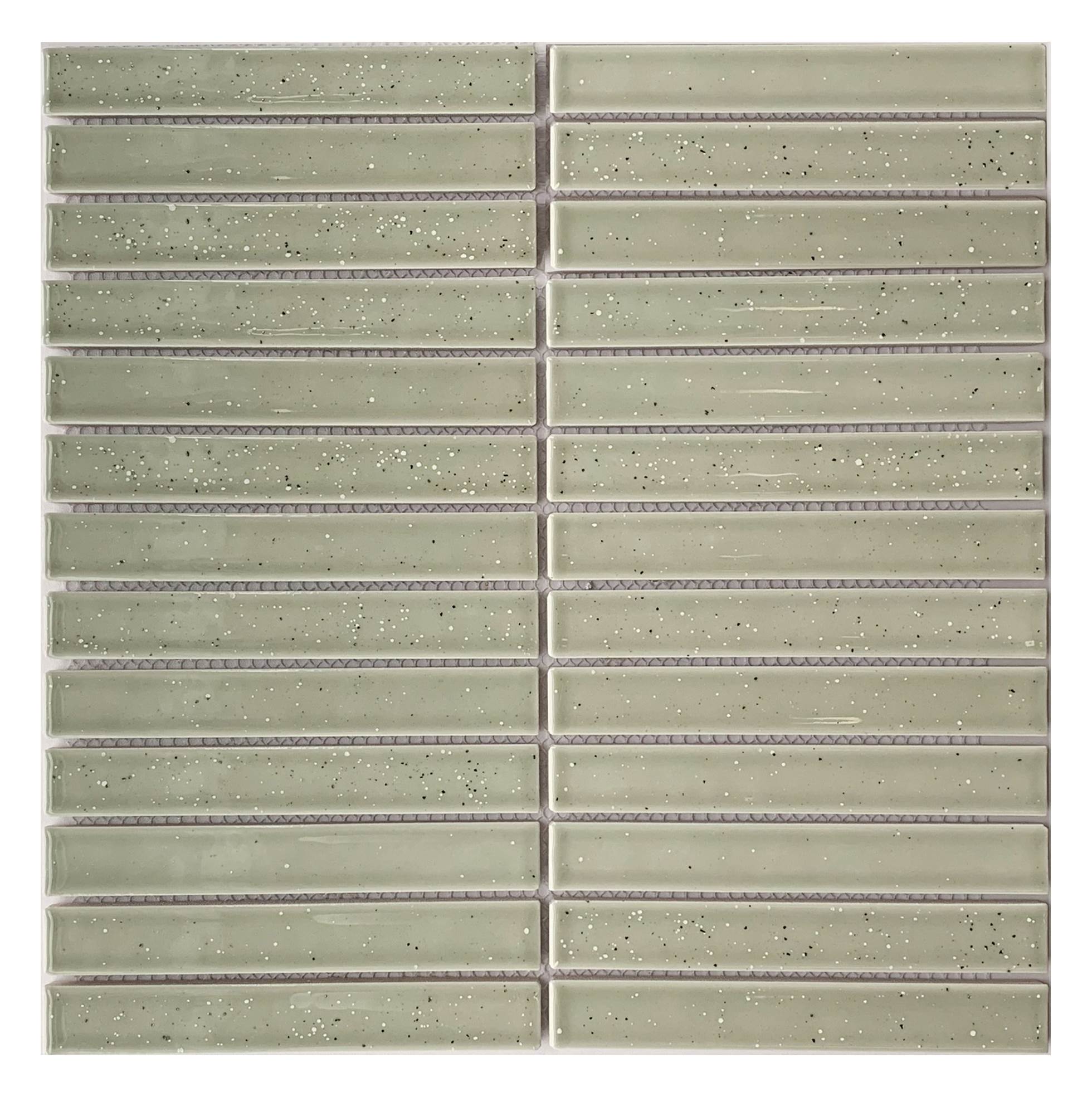 Rakeen Concave Mosaic Greige Gloss Sheet Size - 299x296mm Chip Size - 20x145mm