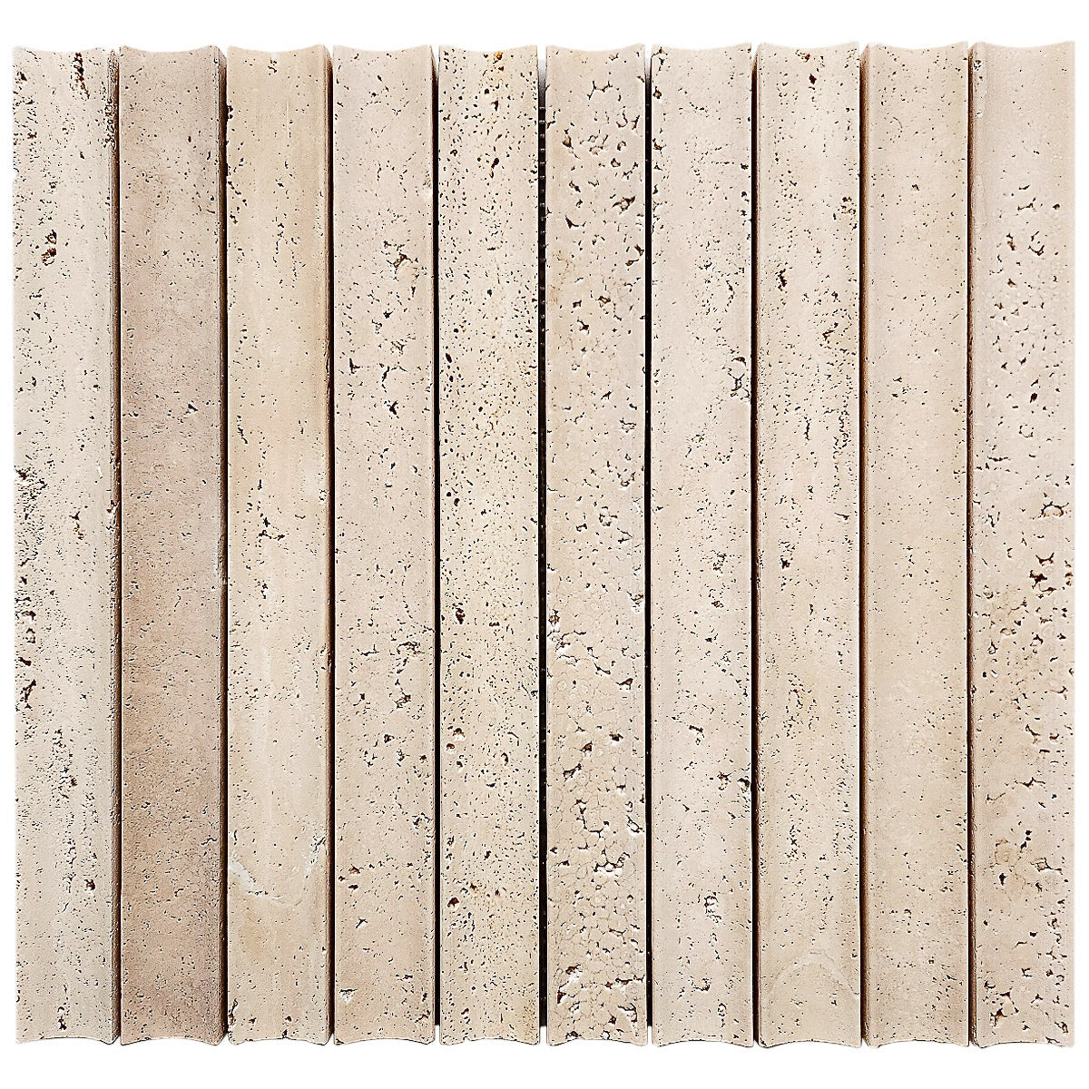 Roman Travertine Concave Mosaic Honed 30x300 Sheet 300x314x15
