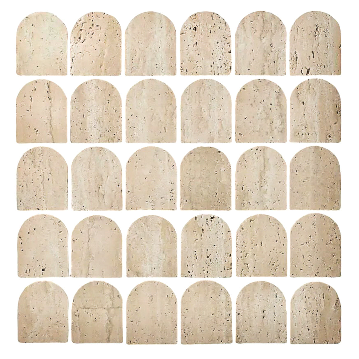 Roman Travertine Mini Arch Mosaic Chip 48x60 Sheet 306x298x7
